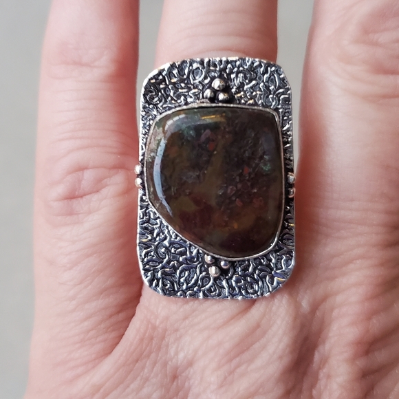 New Bloodstone 925 Silver Ring. - Picture 14 of 15